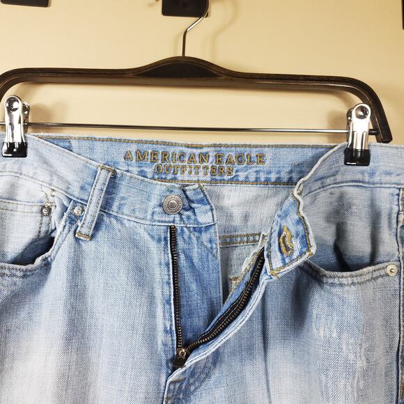 American Eagle Light Wash Original Straight Jeans Size 30x32 - Picture 8 of 9